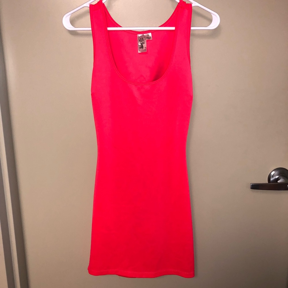 Neon pink party dress